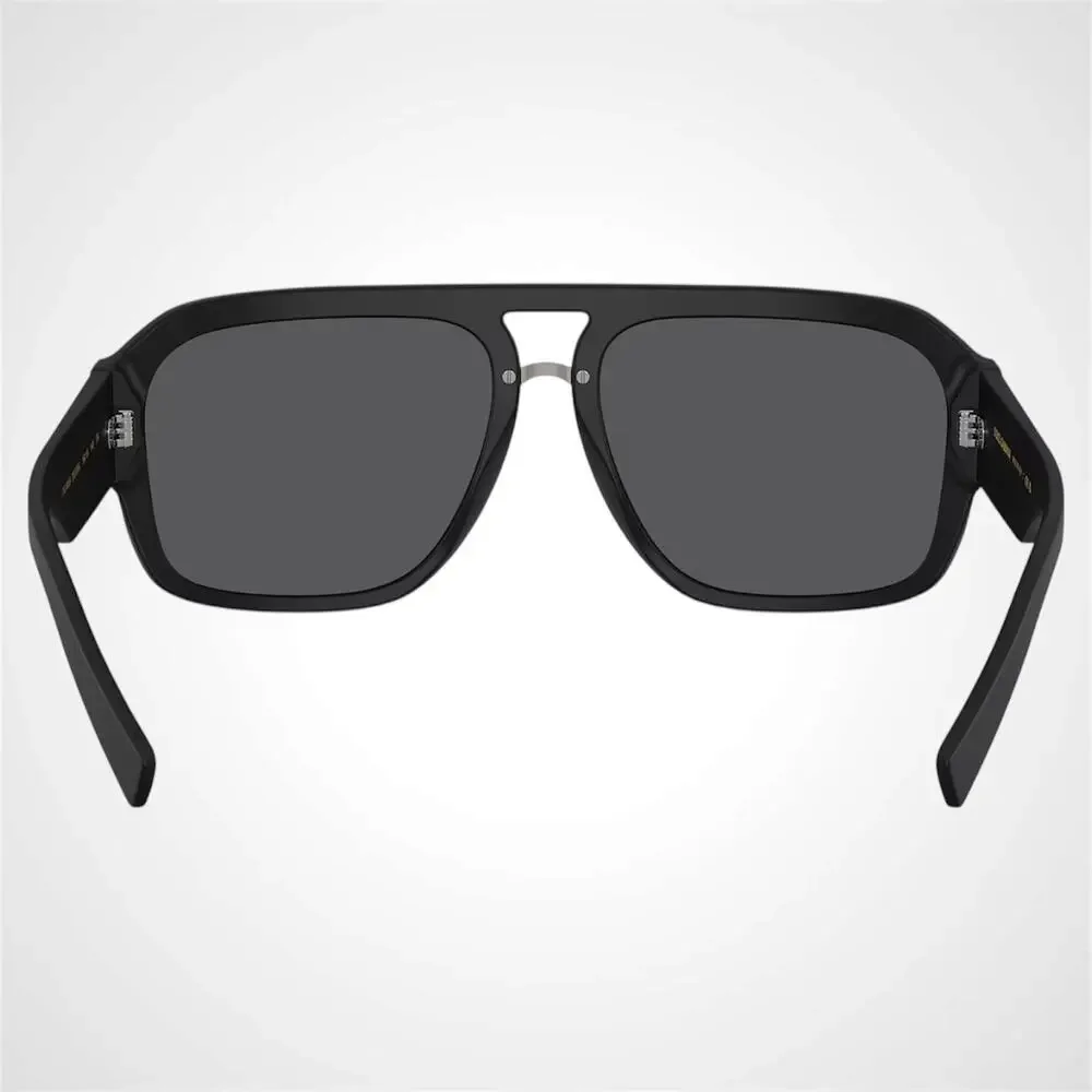 New Dolce & Gabbana Sunglasses Black Matte Aviator Pilot Gray Mirror Black Lens